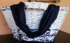 Bag con fodera e manici in stoffa